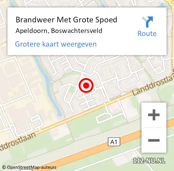 Locatie op kaart van de 112 melding: Brandweer Met Grote Spoed Naar Apeldoorn, Boswachtersveld op 5 november 2021 19:23