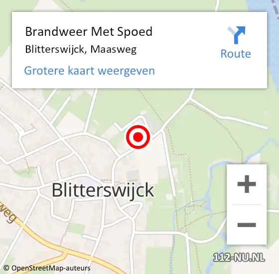 Locatie op kaart van de 112 melding: Brandweer Met Spoed Naar Blitterswijck, Maasweg op 5 november 2021 19:37