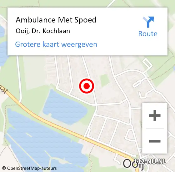 Locatie op kaart van de 112 melding: Ambulance Met Spoed Naar Ooij, Dr. Kochlaan op 5 november 2021 19:38