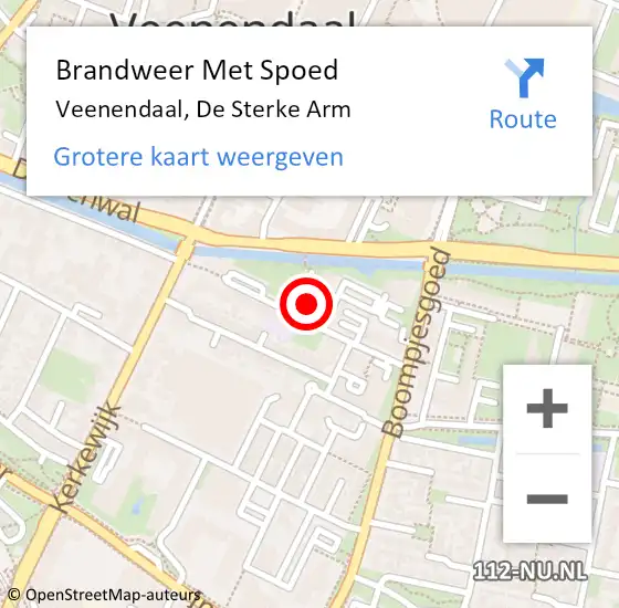 Locatie op kaart van de 112 melding: Brandweer Met Spoed Naar Veenendaal, De Sterke Arm op 5 november 2021 19:43