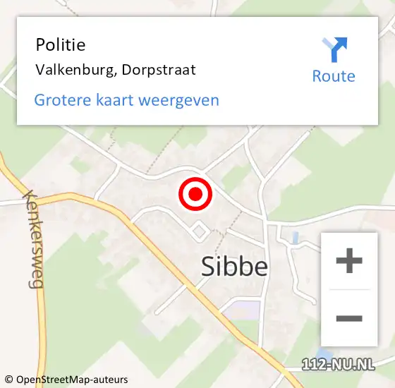 Locatie op kaart van de 112 melding: Politie Valkenburg, Dorpstraat op 5 november 2021 19:44