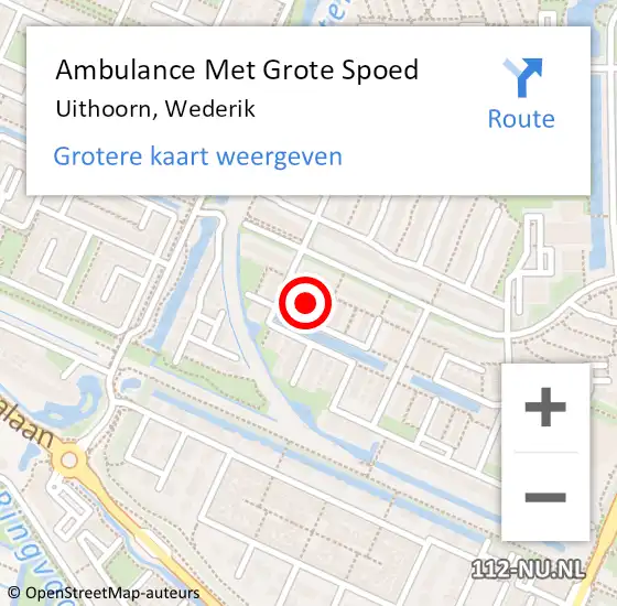Locatie op kaart van de 112 melding: Ambulance Met Grote Spoed Naar Uithoorn, Wederik op 5 november 2021 19:45
