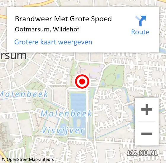 Locatie op kaart van de 112 melding: Brandweer Met Grote Spoed Naar Ootmarsum, Wildehof op 5 november 2021 19:53