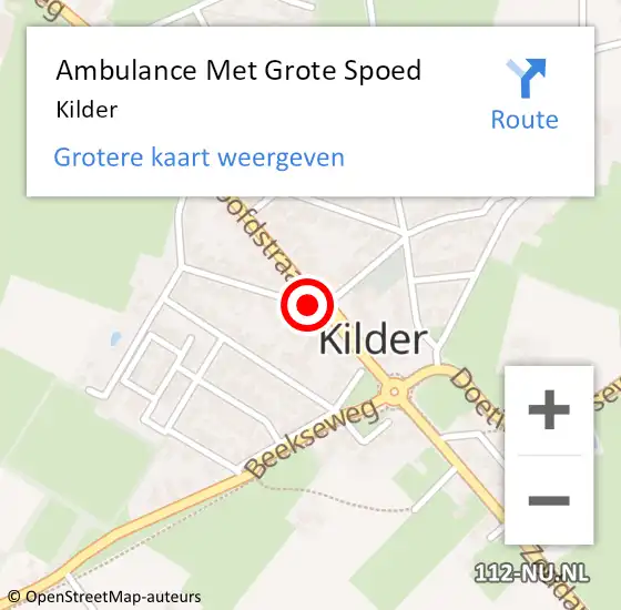 Locatie op kaart van de 112 melding: Ambulance Met Grote Spoed Naar Kilder op 5 november 2021 21:21
