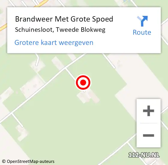 Locatie op kaart van de 112 melding: Brandweer Met Grote Spoed Naar Schuinesloot, Tweede Blokweg op 5 november 2021 21:42