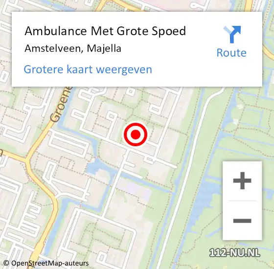 Locatie op kaart van de 112 melding: Ambulance Met Grote Spoed Naar Amstelveen, Majella op 5 november 2021 21:49