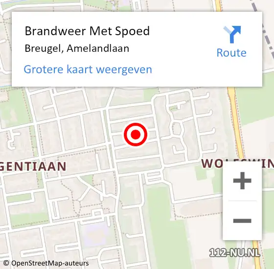 Locatie op kaart van de 112 melding: Brandweer Met Spoed Naar Breugel, Amelandlaan op 5 november 2021 22:51