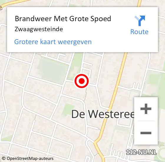 Locatie op kaart van de 112 melding: Brandweer Met Grote Spoed Naar Zwaagwesteinde op 28 juni 2014 11:37