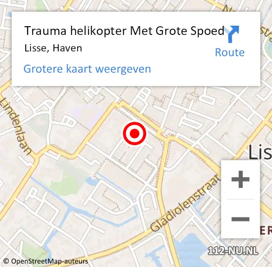 Locatie op kaart van de 112 melding: Trauma helikopter Met Grote Spoed Naar Lisse, Haven op 6 november 2021 01:40