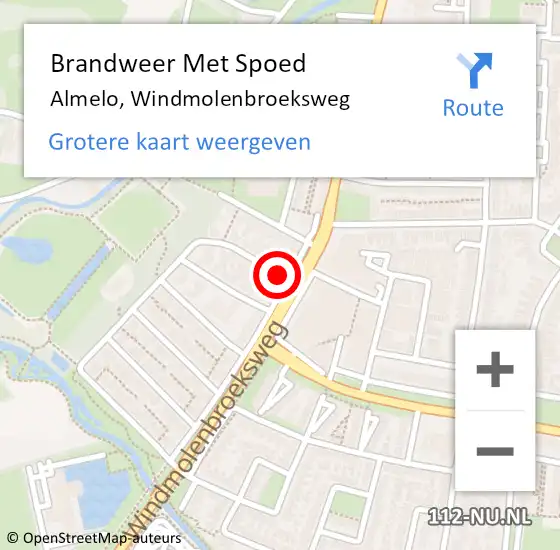 Locatie op kaart van de 112 melding: Brandweer Met Spoed Naar Almelo, Windmolenbroeksweg op 6 november 2021 02:09