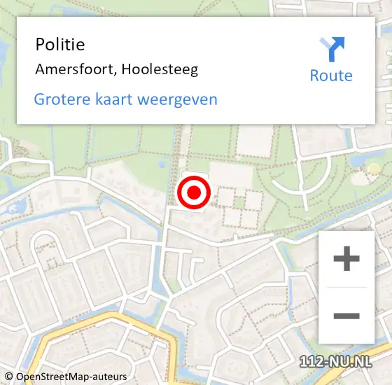 Locatie op kaart van de 112 melding: Politie Amersfoort, Hoolesteeg op 6 november 2021 02:21