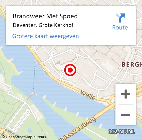 Locatie op kaart van de 112 melding: Brandweer Met Spoed Naar Deventer, Grote Kerkhof op 6 november 2021 03:32