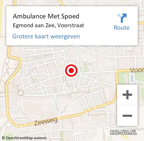 Locatie op kaart van de 112 melding: Ambulance Met Spoed Naar Egmond aan Zee, Voorstraat op 28 juni 2014 11:51