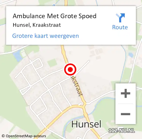 Locatie op kaart van de 112 melding: Ambulance Met Grote Spoed Naar Hunsel, Kraakstraat op 6 november 2021 06:13