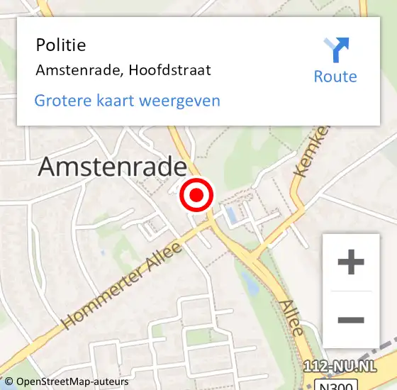 Locatie op kaart van de 112 melding: Politie Amstenrade, Hoofdstraat op 6 november 2021 07:40