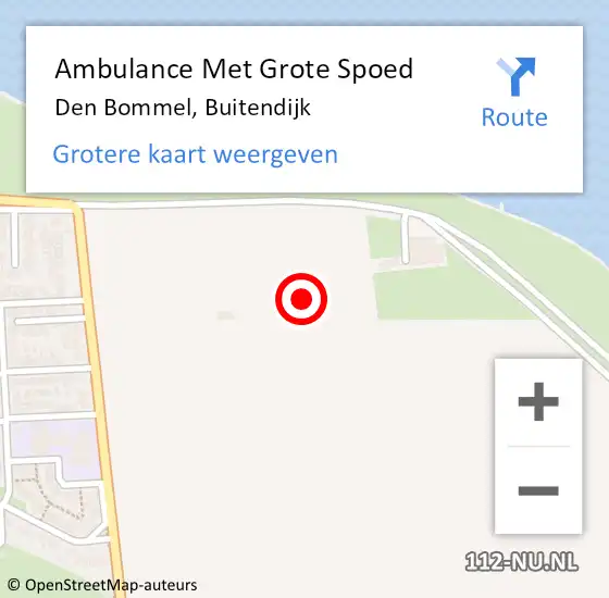 Locatie op kaart van de 112 melding: Ambulance Met Grote Spoed Naar Den Bommel, Buitendijk op 6 november 2021 07:57