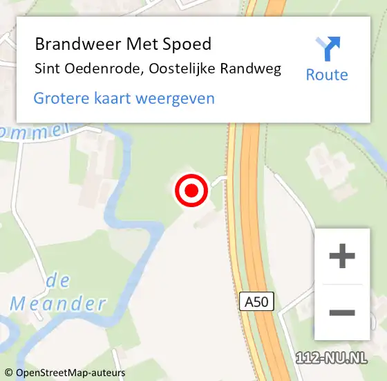 Locatie op kaart van de 112 melding: Brandweer Met Spoed Naar Sint Oedenrode, Oostelijke Randweg op 6 november 2021 08:03