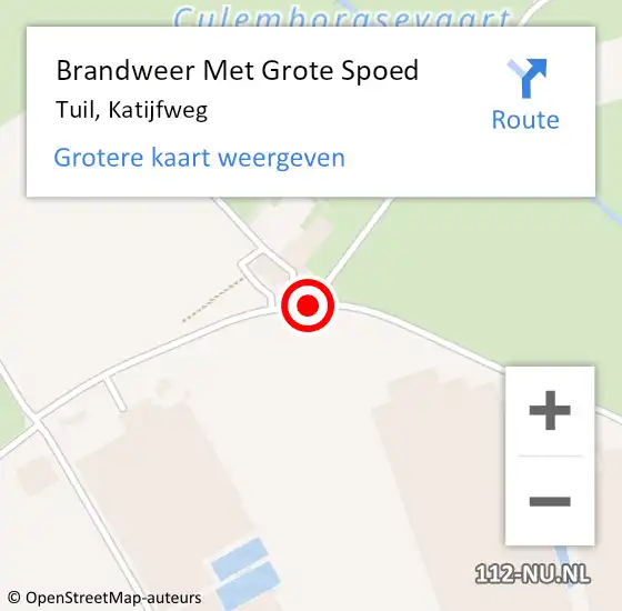 Locatie op kaart van de 112 melding: Brandweer Met Grote Spoed Naar Tuil, Katijfweg op 28 juni 2014 12:02