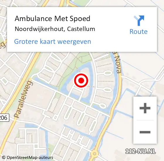 Locatie op kaart van de 112 melding: Ambulance Met Spoed Naar Noordwijkerhout, Castellum op 6 november 2021 10:25