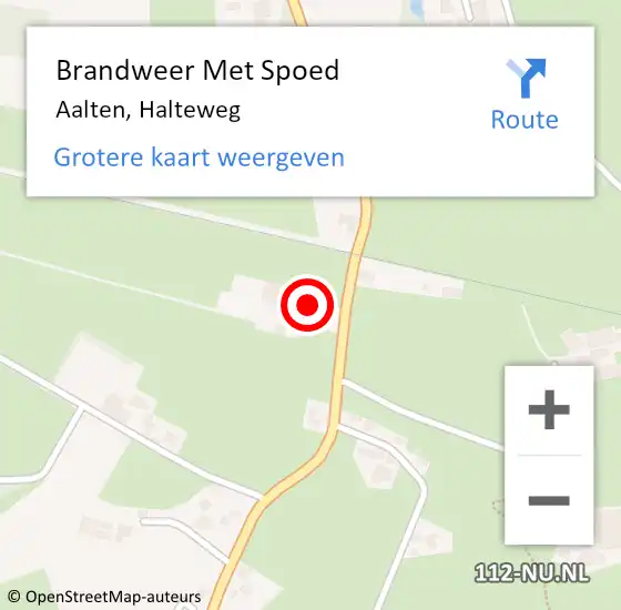 Locatie op kaart van de 112 melding: Brandweer Met Spoed Naar Aalten, Halteweg op 6 november 2021 10:27