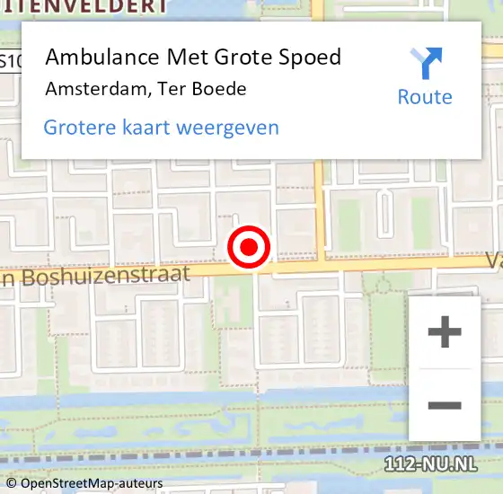 Locatie op kaart van de 112 melding: Ambulance Met Grote Spoed Naar Amsterdam, Ter Boede op 6 november 2021 10:59