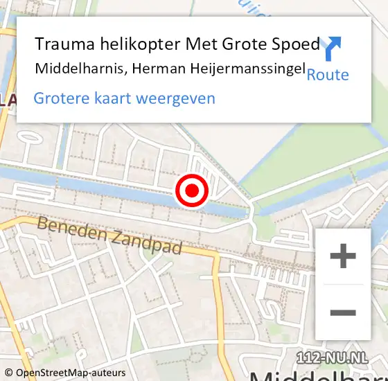 Locatie op kaart van de 112 melding: Trauma helikopter Met Grote Spoed Naar Middelharnis, Herman Heijermanssingel op 6 november 2021 11:41