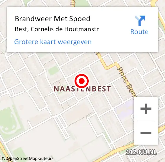 Locatie op kaart van de 112 melding: Brandweer Met Spoed Naar Best, Cornelis de Houtmanstr op 6 november 2021 12:15