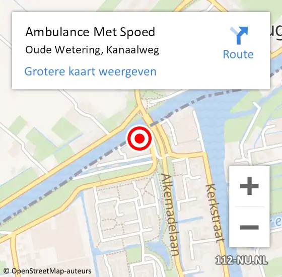 Locatie op kaart van de 112 melding: Ambulance Met Spoed Naar Oude Wetering, Kanaalweg op 6 november 2021 12:32