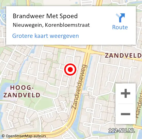 Locatie op kaart van de 112 melding: Brandweer Met Spoed Naar Nieuwegein, Korenbloemstraat op 6 november 2021 12:34