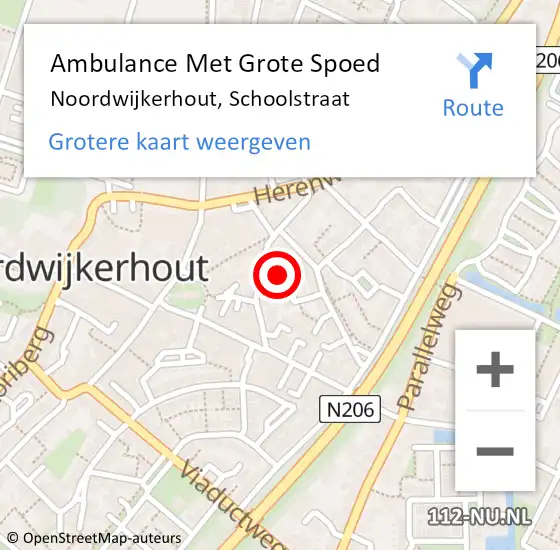 Locatie op kaart van de 112 melding: Ambulance Met Grote Spoed Naar Noordwijkerhout, Schoolstraat op 6 november 2021 12:50