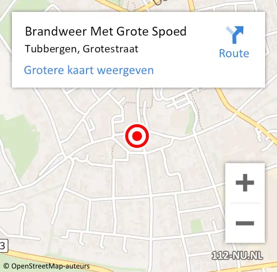 Locatie op kaart van de 112 melding: Brandweer Met Grote Spoed Naar Tubbergen, Grotestraat op 6 november 2021 12:53