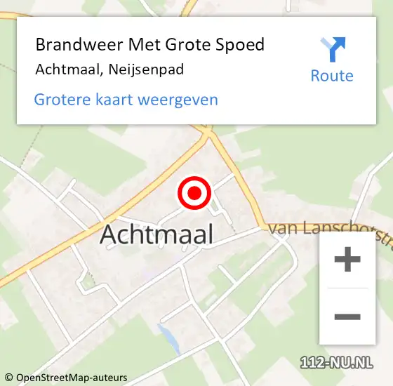 Locatie op kaart van de 112 melding: Brandweer Met Grote Spoed Naar Achtmaal, Neijsenpad op 6 november 2021 13:05