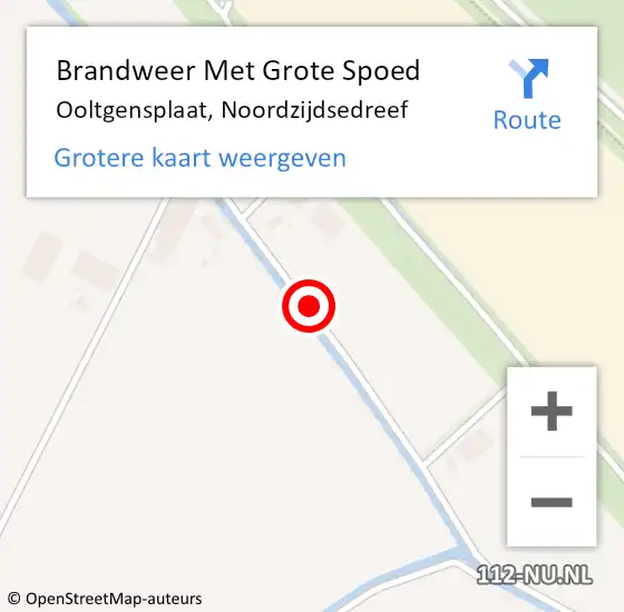 Locatie op kaart van de 112 melding: Brandweer Met Grote Spoed Naar Ooltgensplaat, Noordzijdsedreef op 6 november 2021 13:52