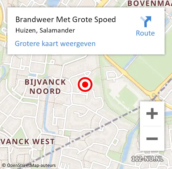 Locatie op kaart van de 112 melding: Brandweer Met Grote Spoed Naar Huizen, Salamander op 6 november 2021 14:02