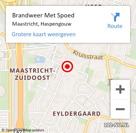 Locatie op kaart van de 112 melding: Brandweer Met Spoed Naar Maastricht, Haspengouw op 6 november 2021 14:23