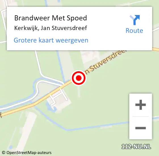 Locatie op kaart van de 112 melding: Brandweer Met Spoed Naar Kerkwijk, Jan Stuversdreef op 6 november 2021 14:57