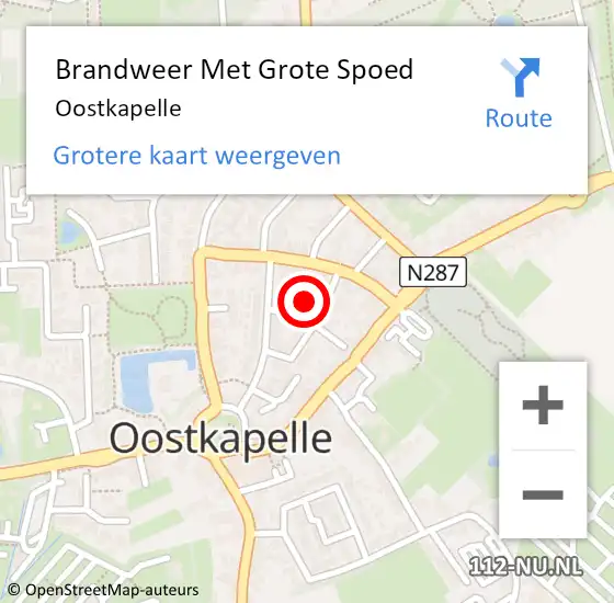 Locatie op kaart van de 112 melding: Brandweer Met Grote Spoed Naar Oostkapelle op 6 november 2021 15:02