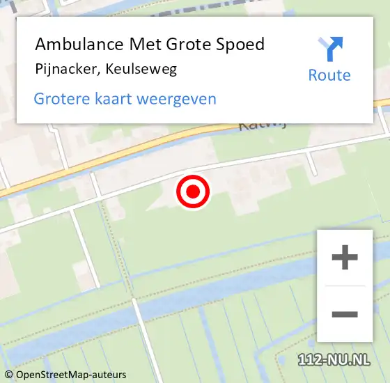 Locatie op kaart van de 112 melding: Ambulance Met Grote Spoed Naar Pijnacker, Keulseweg op 6 november 2021 15:30