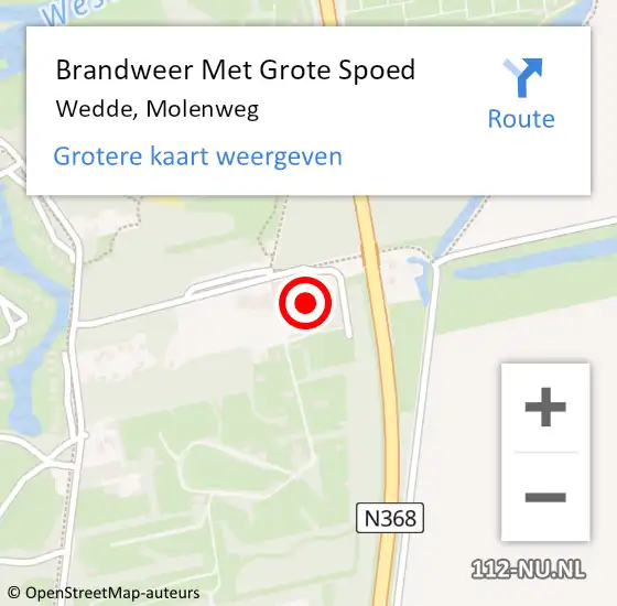 Locatie op kaart van de 112 melding: Brandweer Met Grote Spoed Naar Wedde, Molenweg op 6 november 2021 15:35