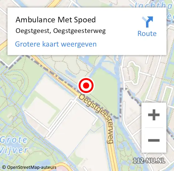 Locatie op kaart van de 112 melding: Ambulance Met Spoed Naar Oegstgeest, Oegstgeesterweg op 6 november 2021 16:02