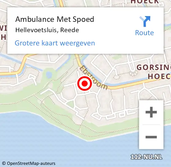 Locatie op kaart van de 112 melding: Ambulance Met Spoed Naar Hellevoetsluis, Reede op 6 november 2021 16:02