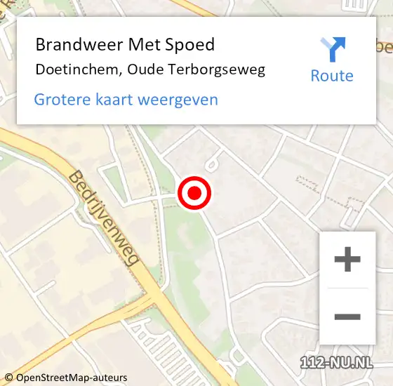 Locatie op kaart van de 112 melding: Brandweer Met Spoed Naar Doetinchem, Oude Terborgseweg op 6 november 2021 16:14