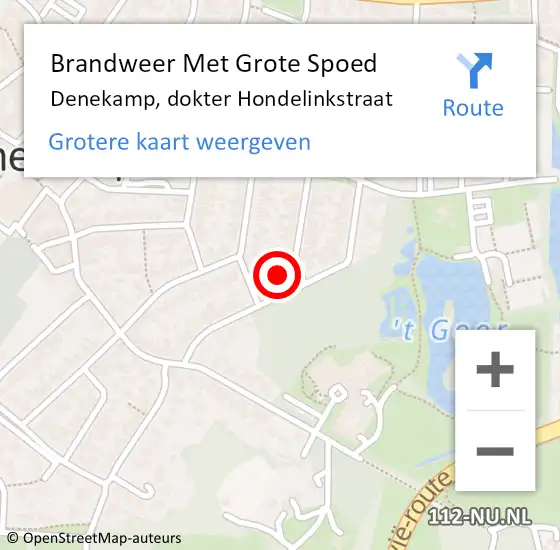 Locatie op kaart van de 112 melding: Brandweer Met Grote Spoed Naar Denekamp, dokter Hondelinkstraat op 6 november 2021 16:30