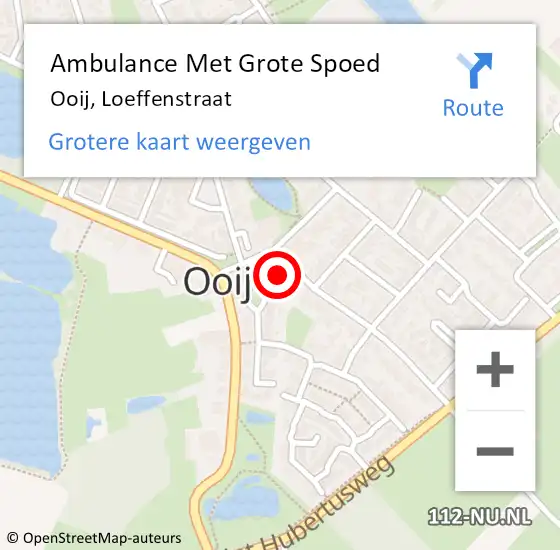 Locatie op kaart van de 112 melding: Ambulance Met Grote Spoed Naar Ooij, Loeffenstraat op 6 november 2021 16:40