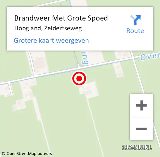 Locatie op kaart van de 112 melding: Brandweer Met Grote Spoed Naar Hoogland, Zeldertseweg op 6 november 2021 17:11