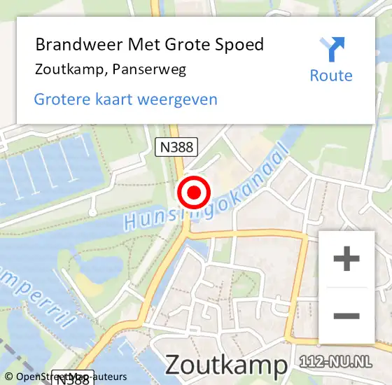 Locatie op kaart van de 112 melding: Brandweer Met Grote Spoed Naar Zoutkamp, Panserweg op 28 juni 2014 12:46