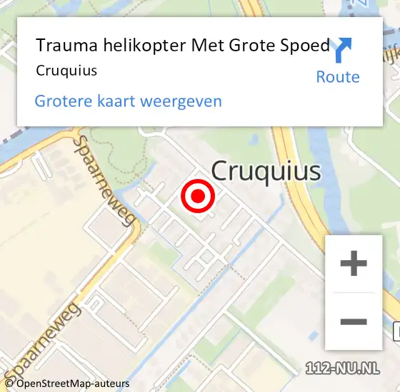 Locatie op kaart van de 112 melding: Trauma helikopter Met Grote Spoed Naar Cruquius op 6 november 2021 17:17