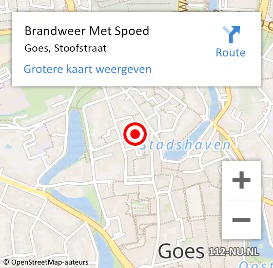 Locatie op kaart van de 112 melding: Brandweer Met Spoed Naar Goes, Stoofstraat op 6 november 2021 17:19