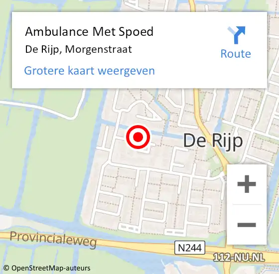 Locatie op kaart van de 112 melding: Ambulance Met Spoed Naar De Rijp, Morgenstraat op 6 november 2021 17:26