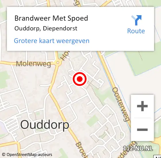 Locatie op kaart van de 112 melding: Brandweer Met Spoed Naar Ouddorp, Diependorst op 6 november 2021 17:29